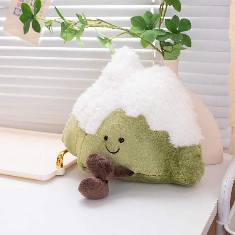 Apricot Lamb 30cm Snow Mountain Plush Pillow Creative Simulation Home Decoration Cute Pet Plush Doll Holiday Gift