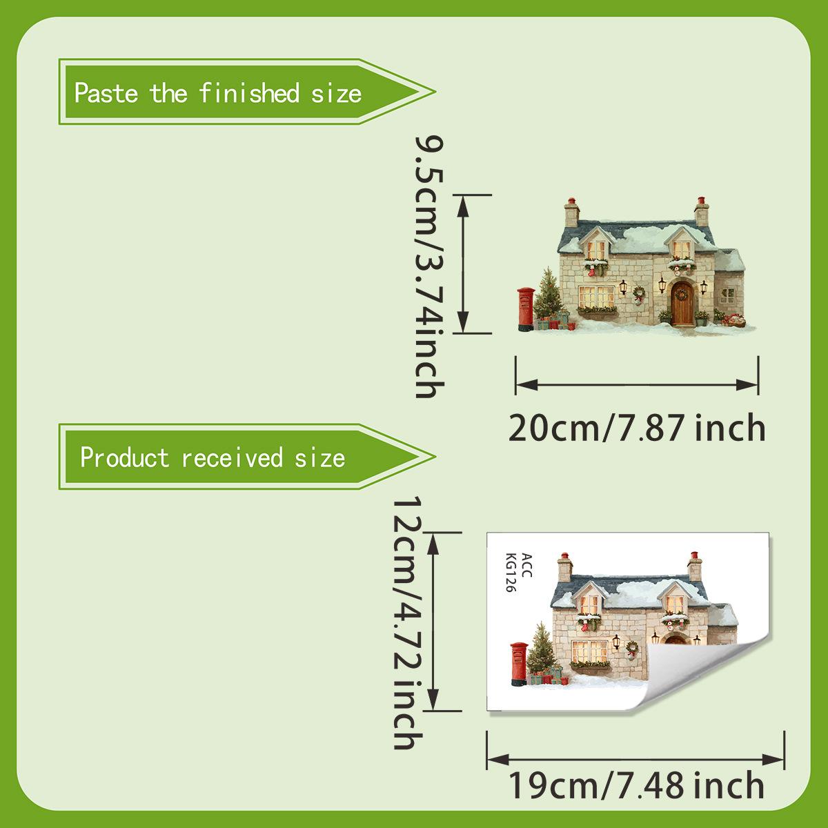 

Christmas House Wall Stickers, Christmas Room Decoration Wall Stickers 12*19cm