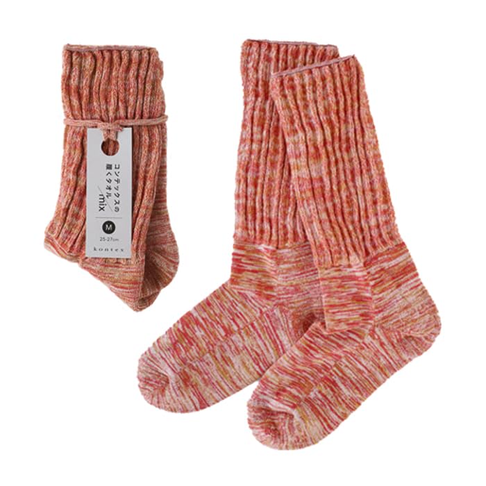 Kontex Wearable Towel Mix Cotton Made in 1 Pair <49529-011> Socks, Imabari, Japan, (M, Orange)