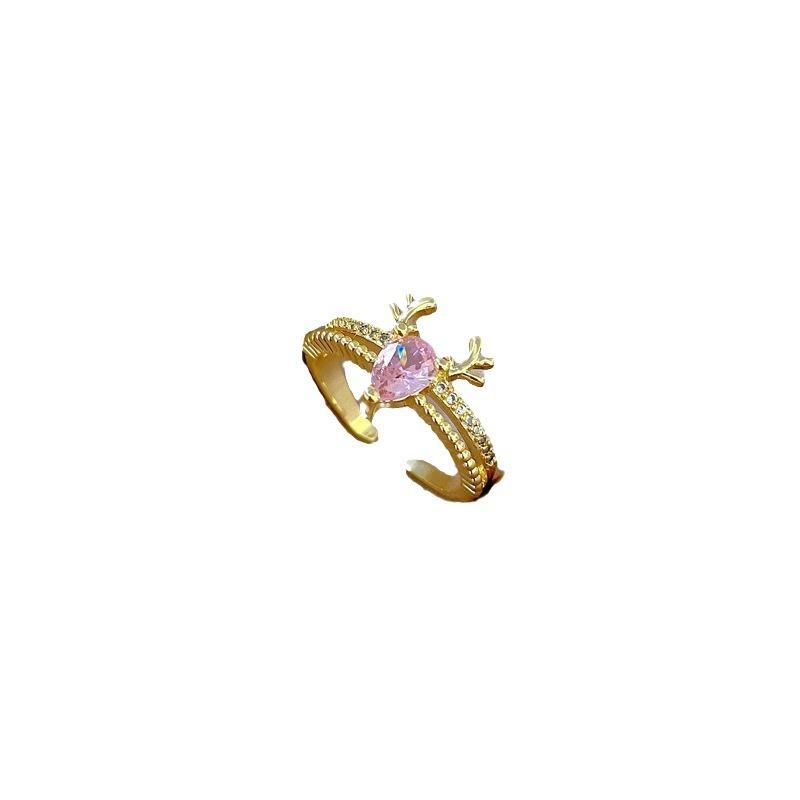 Real Gold Yilu Has Your Full Diamond Ring Opening Adjustable Simple Jewelry Japanese Ring Couple Ring