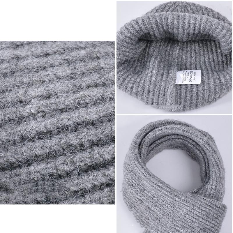Kvinnor Höst Vinter Varm Tjocka Öronskydd Mössa Kall Utomhuscykling Stickad Mössa Set Söt Söt Mössa Scarf Handskar Tredelad Set