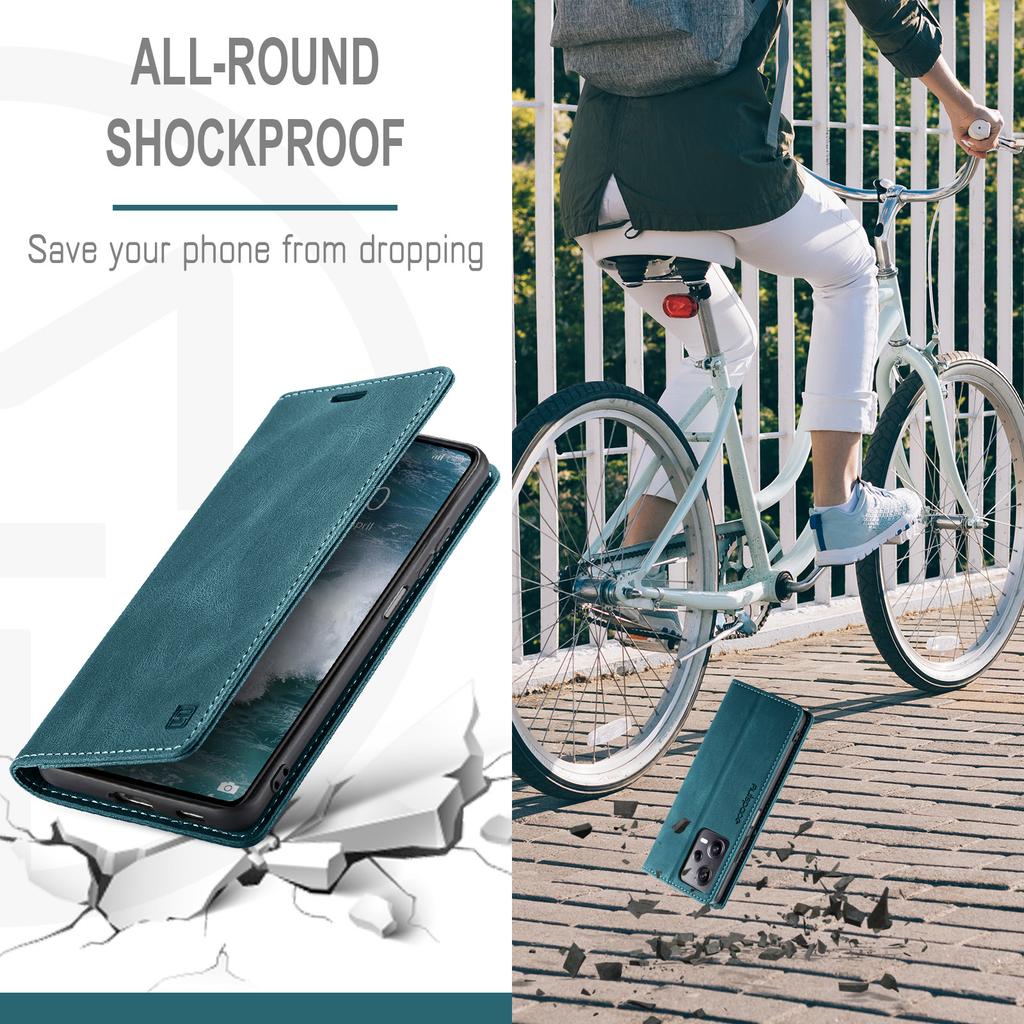 For Xiaomi Redmi Note 12 Pro+ 5G Wallet Case AUTSPACE A01 Leather Stand Cover with RFID Blocking Card Holder