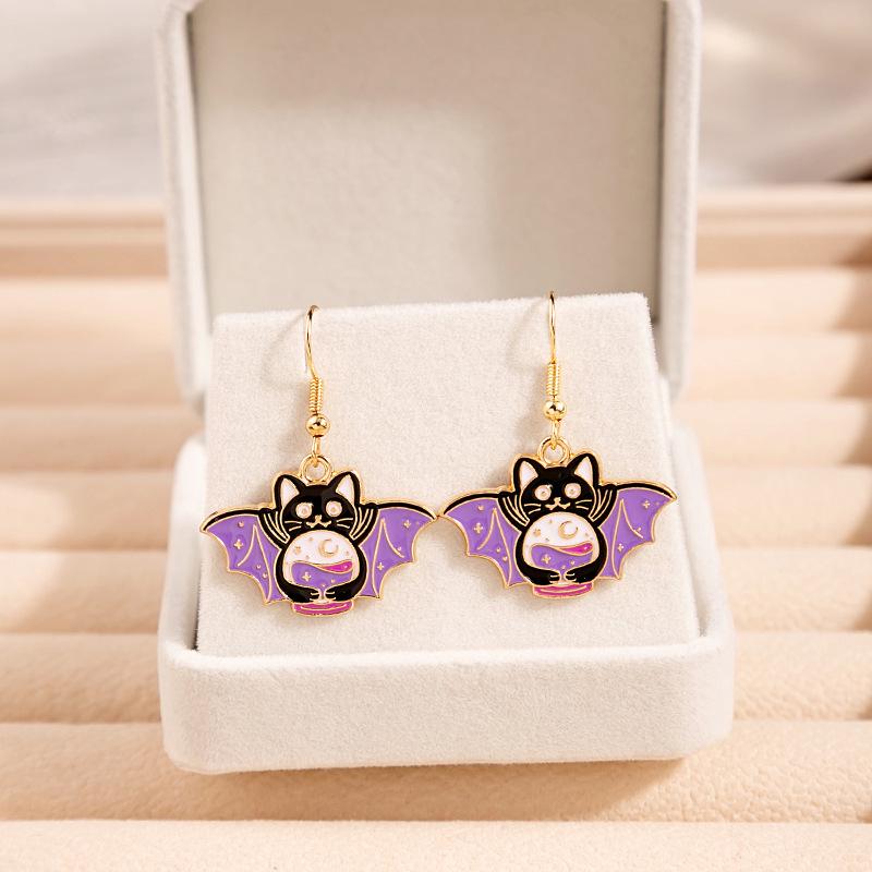 Creative Cartoon Animal Alloy Earrings with Drip Oil Design