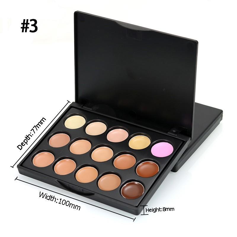 15 Colors Contour Cream Makeup Concealer Palette 10pcs Black Golden Brush Black Women Makeup Kit main image 1