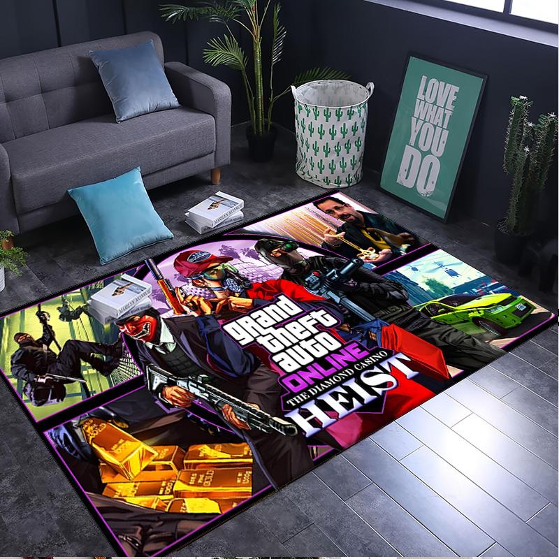Theft Auto Rug Area Rug for Livingroom, Bedroom, Palyroom, Chair Rug, Office Rug, Floor Mat, Large Size Fan Christmas Birthday Gift
