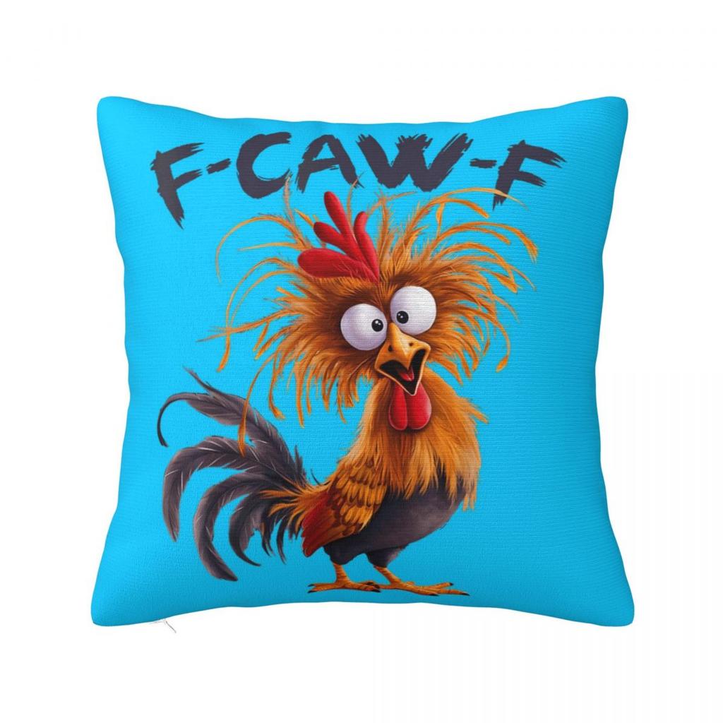 FCAWF Chicken Funny Crazy Screaming Coffee Pillow Case Cushion Cover Soft Pillow Cover Retro Trendy Pillowcases For Room Chair