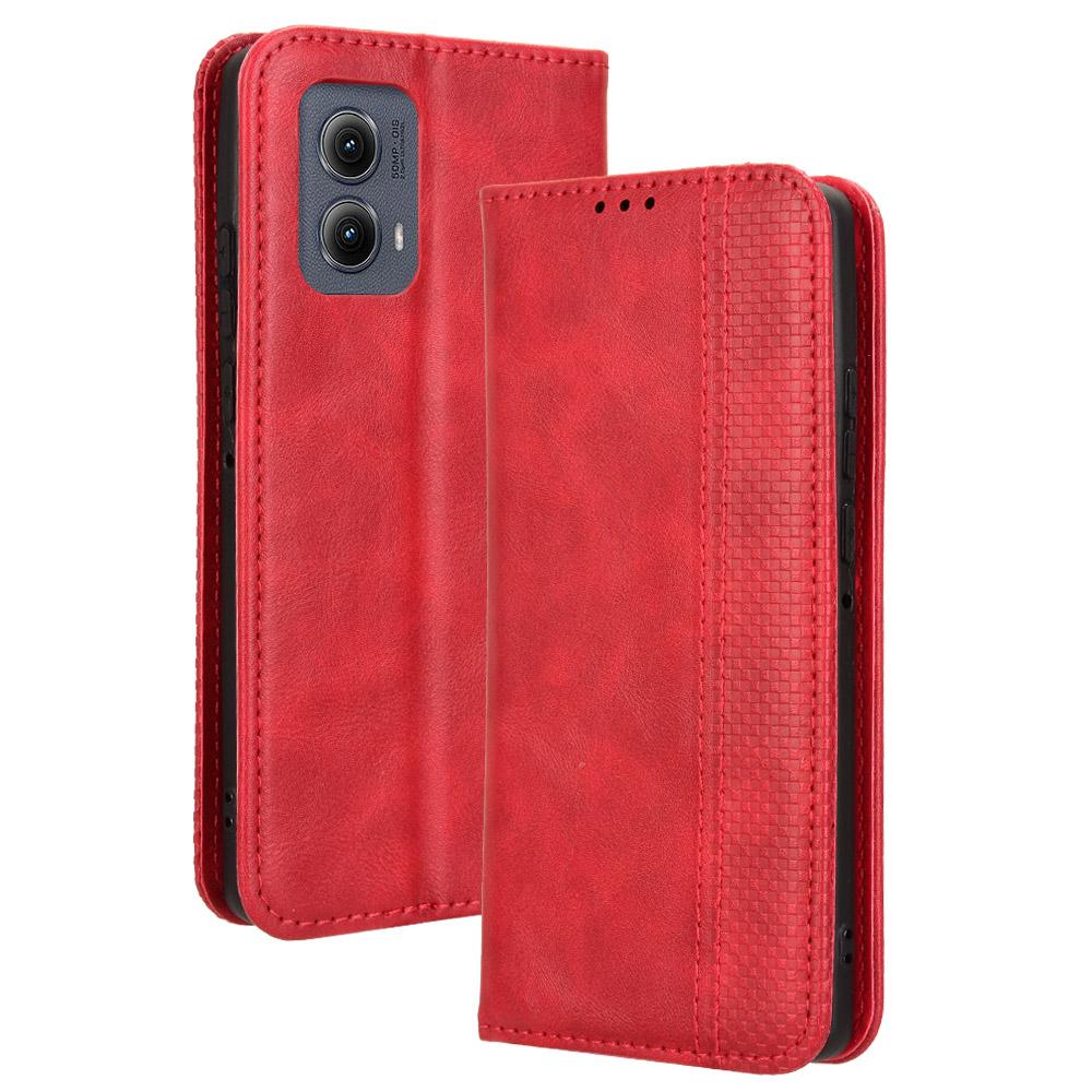 For Motorola Edge (2024) 5G Wallet Case Retro PU Leather Stand Phone Cover