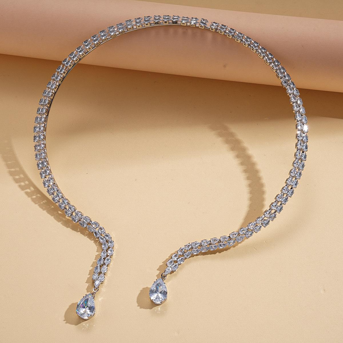 Ветряной цирконовый геометрический кулон-капля воды ожерелье изысканное ожерелье