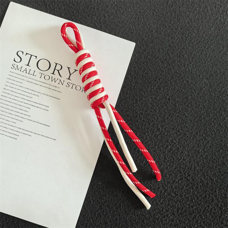 Creative Anti-Lost Knot Nylon Rope Keyring Colorful Braided Lanyard Keychain For Car Backpack Pendant Accessories Gift