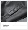 Men's Retro Faux Suede PU Leather Jacket - Gray