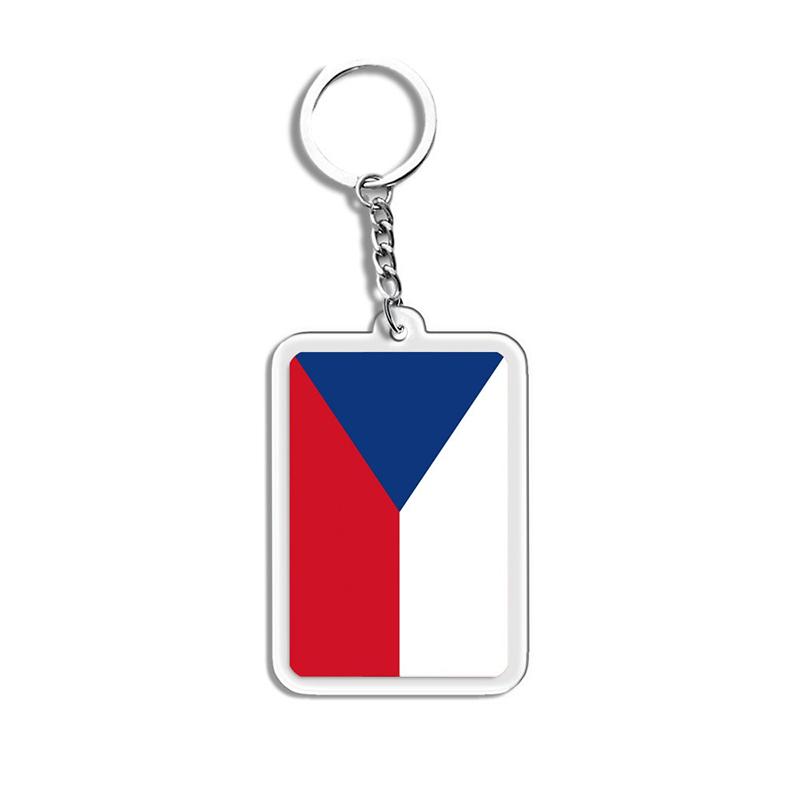 Acrylic Keychain Country Flags Collection United States Spain Russia France For Car Key Bag Gift Souvenir