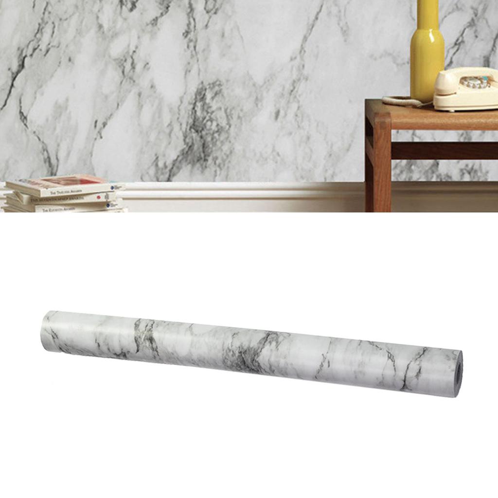 Waterproof Landscape White Marble Wallpaper Stick Self Adhesive Marble Wallpaper