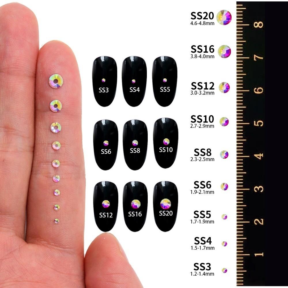 1440Pcs Crystal Flatback Rhinestones Glue On DIY Accessories New Nail Art Decorations Jewelry