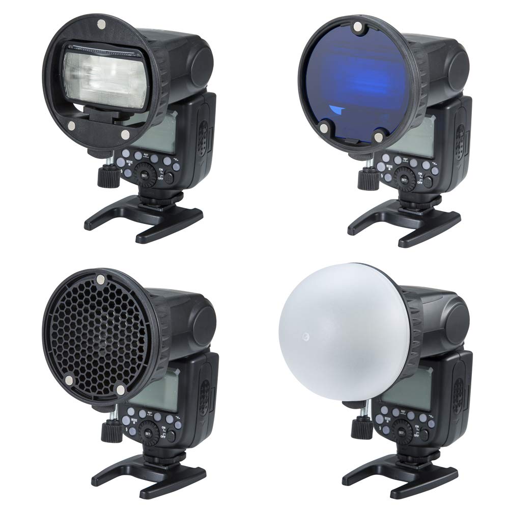 INSSTRO Color Honeycomb Dome Diffuser Flash Accessory Set Easy To Attach and Detach Compatible with Godox and Other Flashes Universal Version TR-07