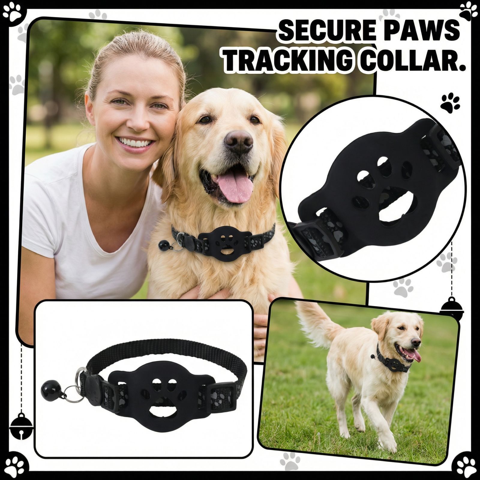 

Модный ошейник для питомца, общий, не подвержен деформации One Size чёрный