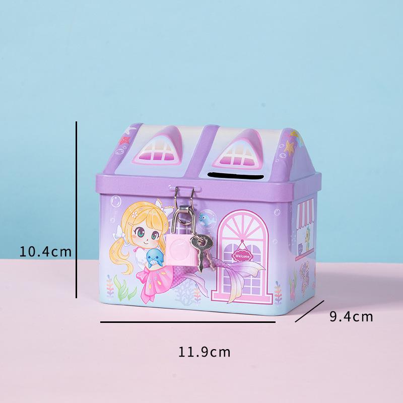 Little Spirit S23 Cartoon Piggy Bank with Lock - Cute Birthday Gift for Kids, Boys, and Girls