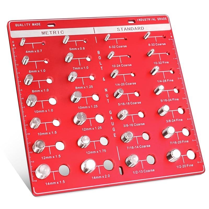 Thread Checker, 28 Nut and Bolt Thread Checker, Bolt Size and Thread Gauge, Thread Checker Standard and Metric, Vktoma Aluminum Bolt and Nut