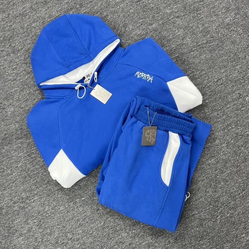 American Style Mertra Hoodie Embroidered Patch Loose Fit Fleece Lined Long Sleeve Couples Winter