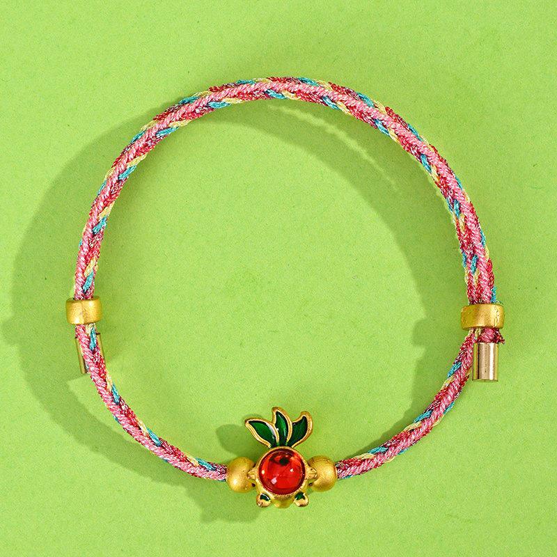 Dragon Boat Festival Tassel Pendant: Five-Color Pink Zongzi String with Gourd for Peace and Health
