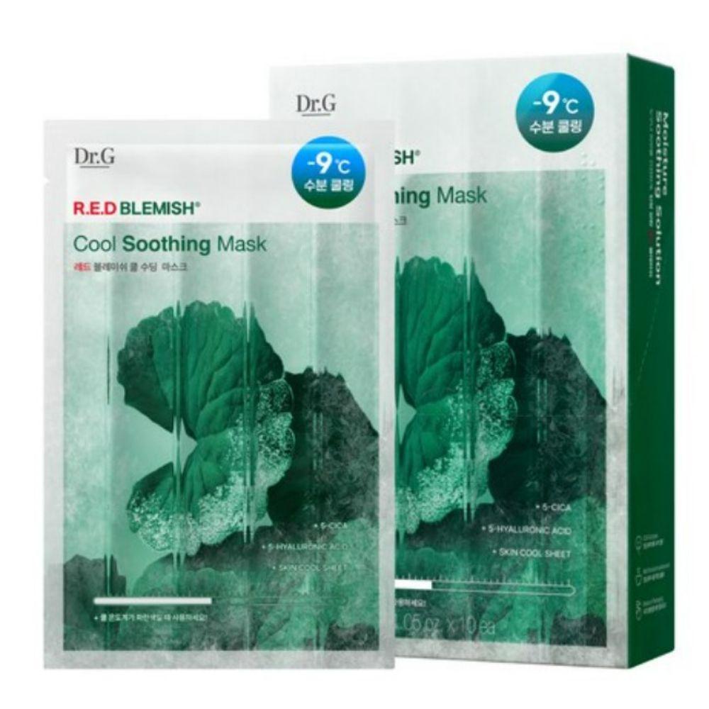 

Dr.G Red Blemish Cool Soothing Sheet Mask Cica Calming Hydrating Mask Pack 10pcs (30g each)