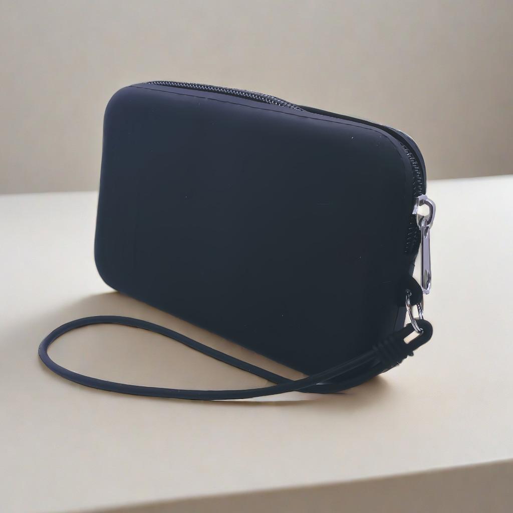 Silicone Travel Cosmetic Bag With Zipper For Makeup And Toiletry Items