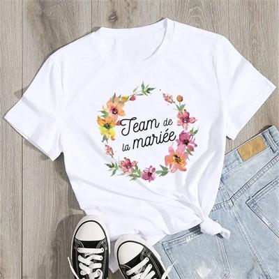 Team Bride Unisex T-shirts 2024 EVJF To Be Squad La Mariee Hen Party Bachelorette France Girl Wedding Female Tops Tees