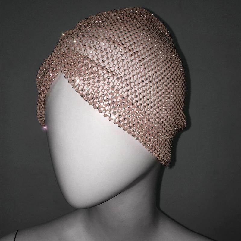 Fashion Hat Rhinestone Party Stretch Hat Christmas Dome Hat