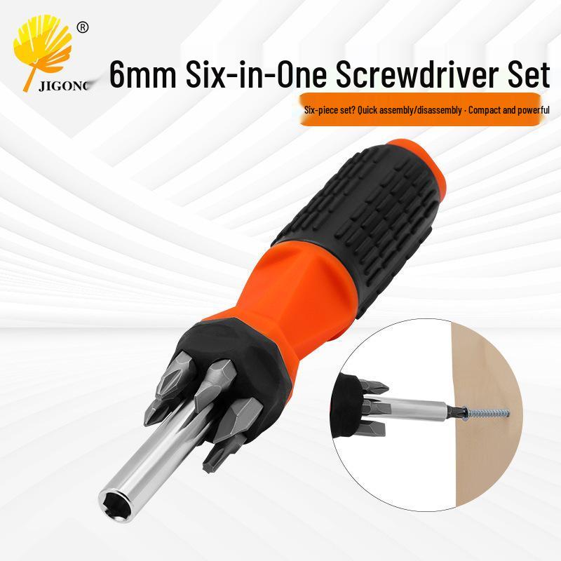 6-in-1 Multi-Purpose Manual Screwdriver Set for Home Appliance Repair Mini 6mm 6-in-1 Screwdriver Set