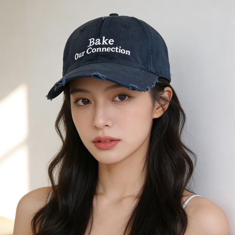 Cotton Baseball Cap With Wide Brim Sunshade For Casual Outdoor Wear