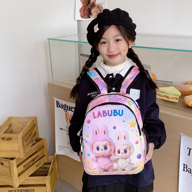 Large Capacity Cartoon Backpack for Kids - Cute, Fashionable, and Casual for School and Outdoor Use.