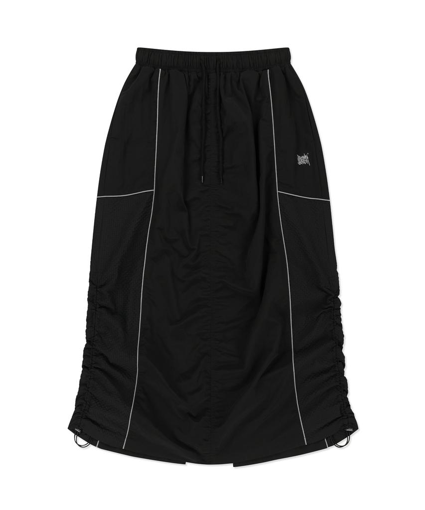 Brown Bless W Tag Shirring Piping Skirt - Black