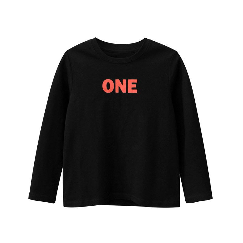 Korean Style Children s Clothing New Long-Sleeved T-Shirt for Kids, Autumn Long-Sleeved Top for Older Children, Children s Pure Cotton Base Shirt Dt3008 Black 165cm