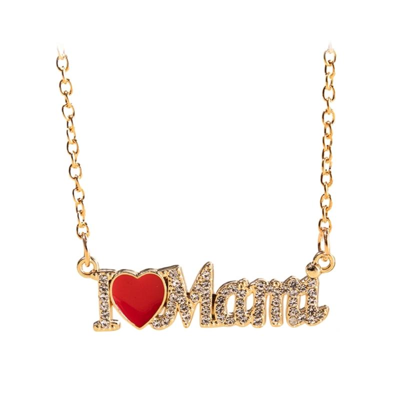 Pendant Necklace Jewelry Pendant Necklaces Heart Mama Letter Shaped Pendant Choker Party Jewelry for Mother Women Girls 1