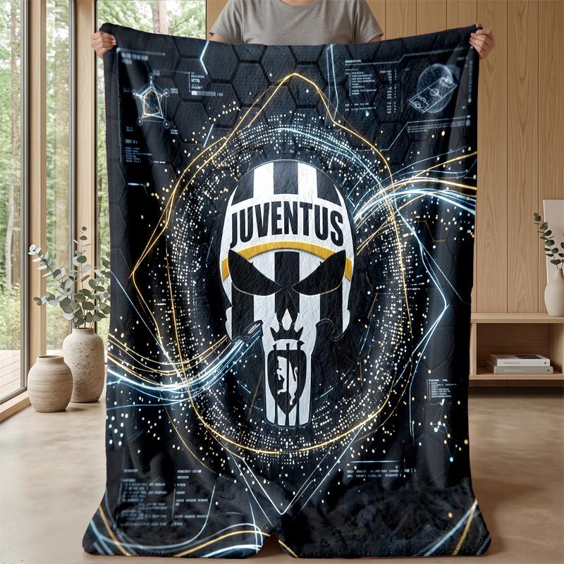 Coperta a tema Juventus FC Morbida coperta in flanella Coperta morbida tipo plaid Coperta accogliente per divano e letto per arredamento domestico