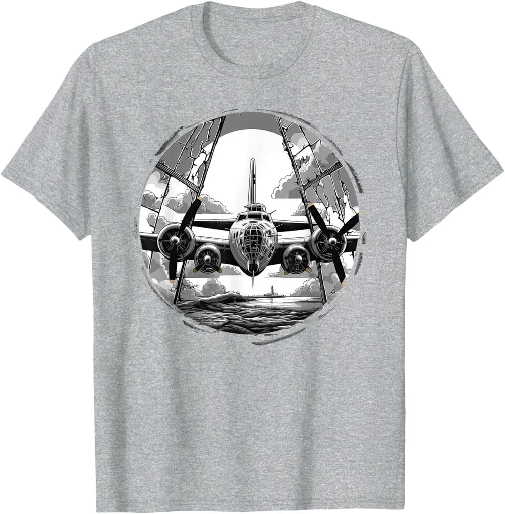 Retro Airplane Aviation Military Plane B17 Bomber Tshirt 100 Cotton Oneck Short Sleeve Summer Casual Unisexs Tshirt Streetwear