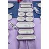 Gera Flower Patterned Luxury Ceramic 16 Piece Square Breakfast Set For 6 Persons