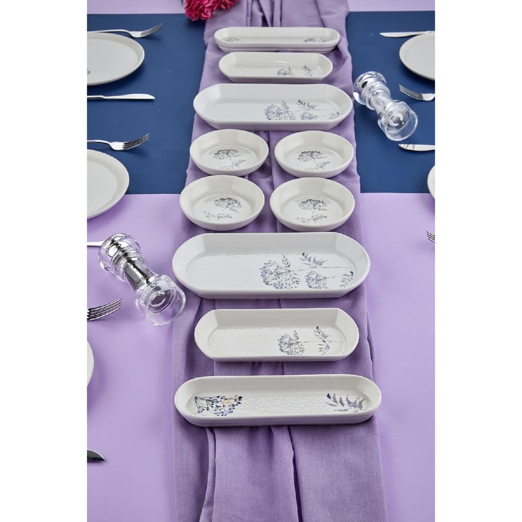 Gera Flower Patterned Luxury Ceramic 16 Piece Square Breakfast Set For 6 Persons