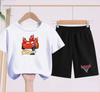Children Aged 3 to 14 Summer Fashion T-shirt set Children Disney Car Print T-shirt + shorts Girl Boy Casual Tops Toddler Clothes