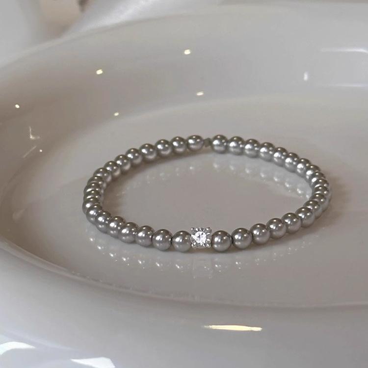 Shijia pearl splicing small square diamond bracelet versatile new Chinese jewelry wholesale