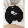 European sizes Cyber Soldier Graphic Design Girls' Crew Neck Sweatshirt, Western Top, Long Sleeved, Casual for Little Girls.