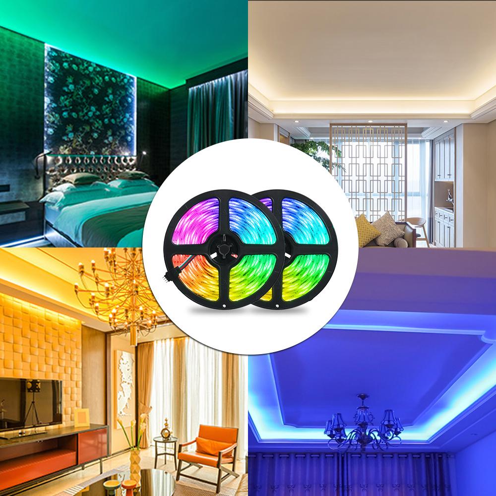 Tomshine 2x5m 300leds RGB pásová světla sada se 44 klíči IR dálkový ovladač Stmívatelné barvy