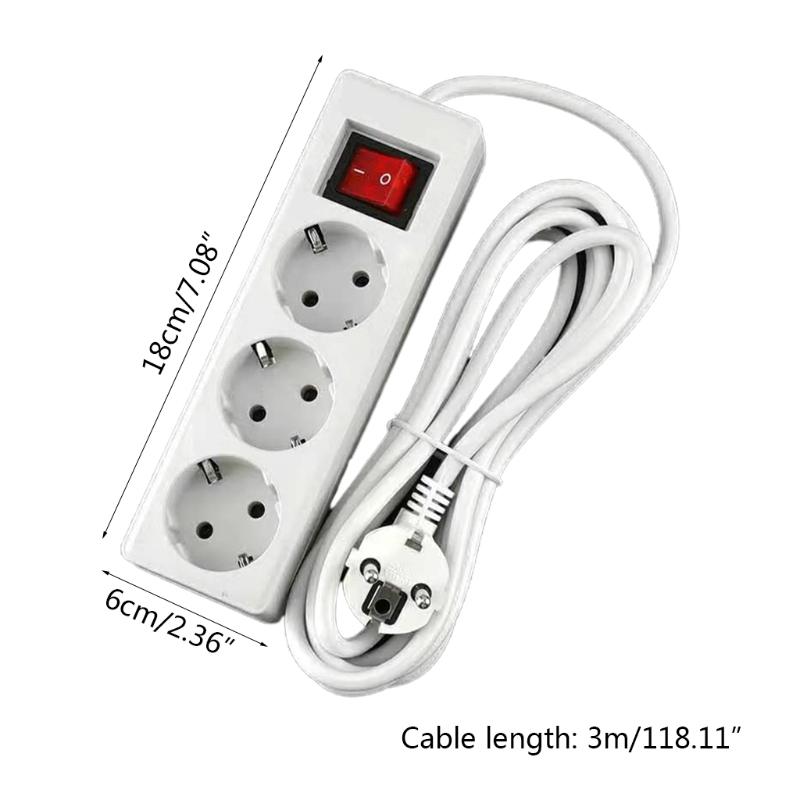 

3/4/5 отворів Стандарт ЄС німецького типу Подовжувач розетки Перехідна вилка Дорожній бездротовий зарядний пристрій Кабель для дому 3 Holes білий