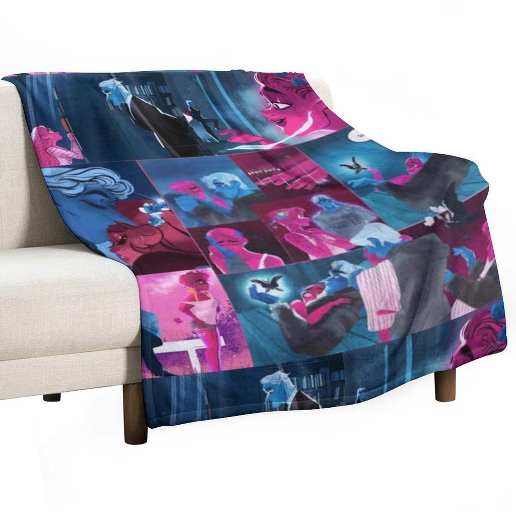 Lore Olympus Persephone and Hades Collage Webtoon Art Throw Blanket Softest blankets and throws Decorative Throw anime Blankets