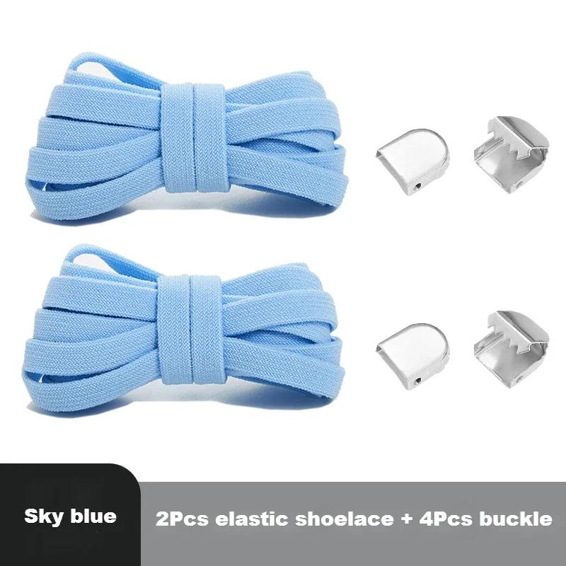 Elastic Laces Sneakers Shoelaces Without Ties End Locks College Style Shoestring Rubber Band for Laces Shoes Accessories 1Piar