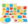 Montessori Colorful Geometry Grasping Board Wooden Toys Pegged Grab Shape Sorting Board Toys For Baby Educational Kids Gifts