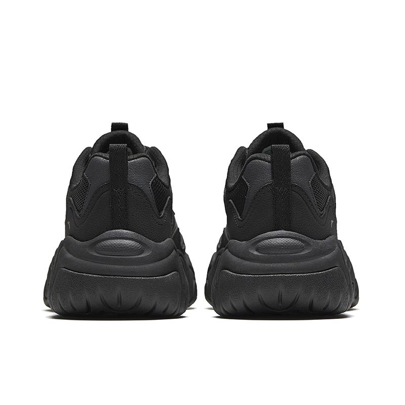 Anta Synthetic Leather, Textile Height Increasing Low Top Chunky Sneakers Men's Basic Black/Fossil Silver Black 112618853-3