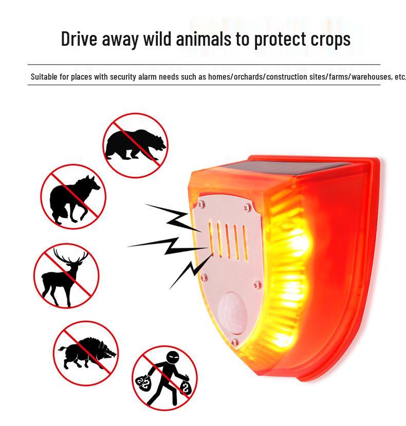 Dzienny solarny odstraszacz ptaków: Alarm Dźwiękowy i Świetlny do Sadu, Stawu, Pola Ryżowego i Odstraszacz Gołębi