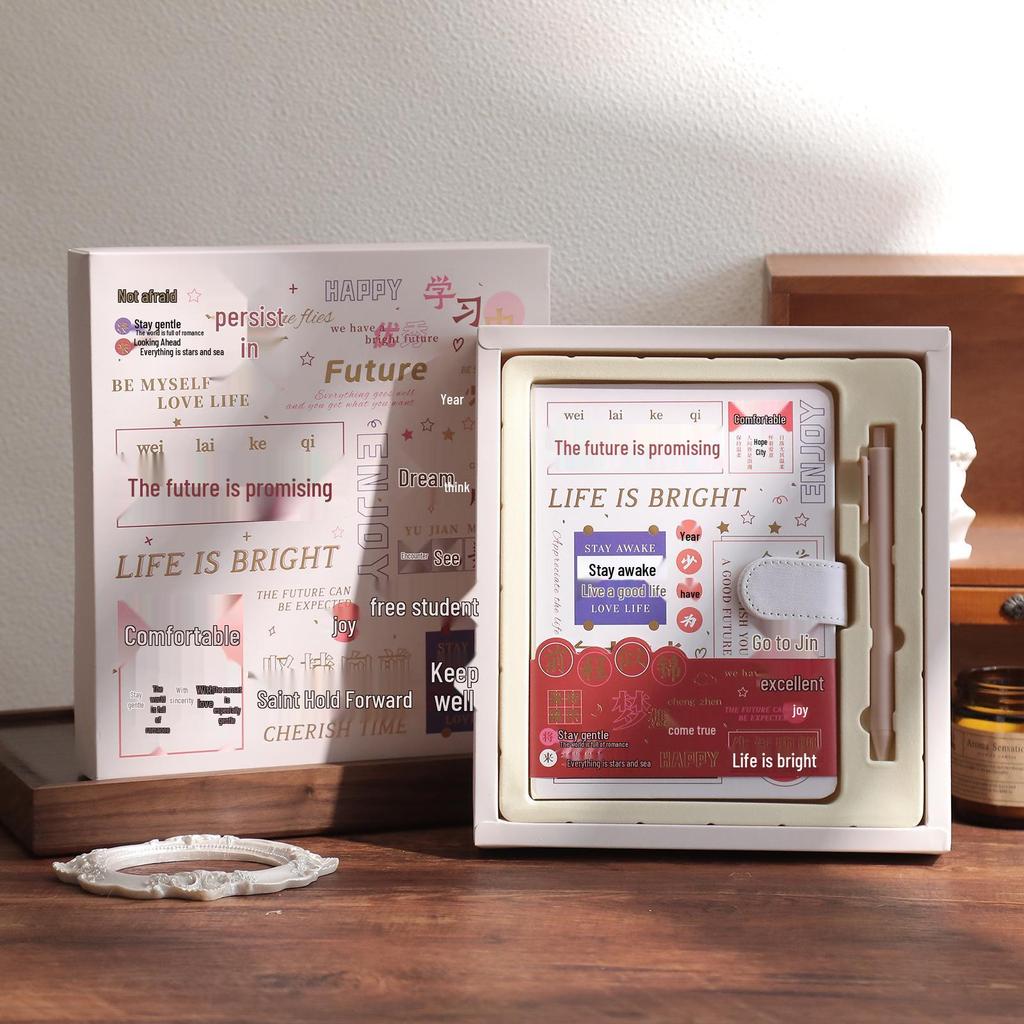 Artistic Oil Painting Notebook Gift Set with Retro PU Magnetic Buckle - Ideal for Business or Student Souvenirs.