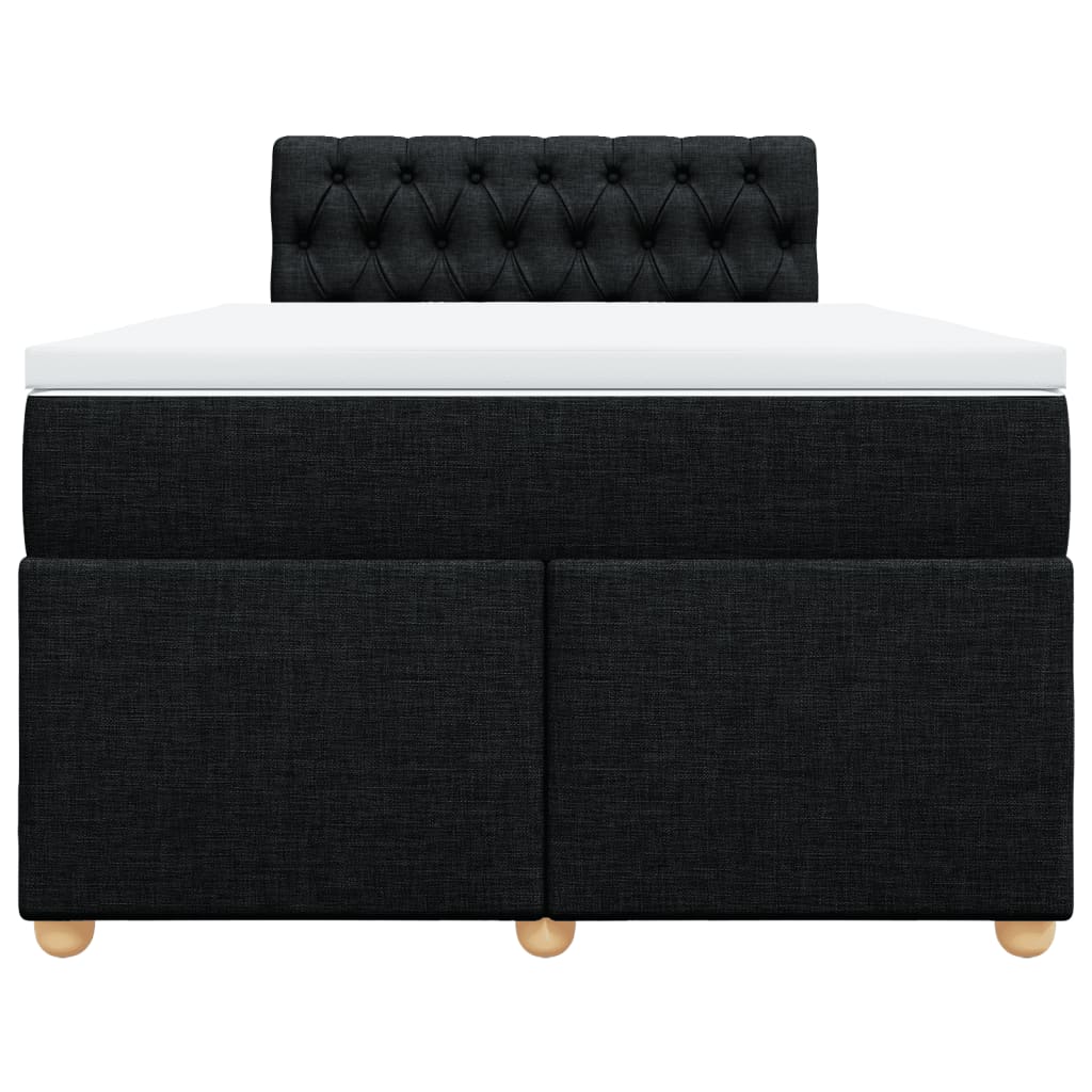 Vidaxl Continental Bed With Mattress, Black, 120X190 Cm, Fabric