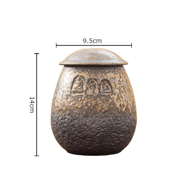 

BRCeramic Gilded Tea Caddies Portable Moisture Resistant Tea Caddies Household Dining Table Coffees Beans Sealed Storage ContainerEY